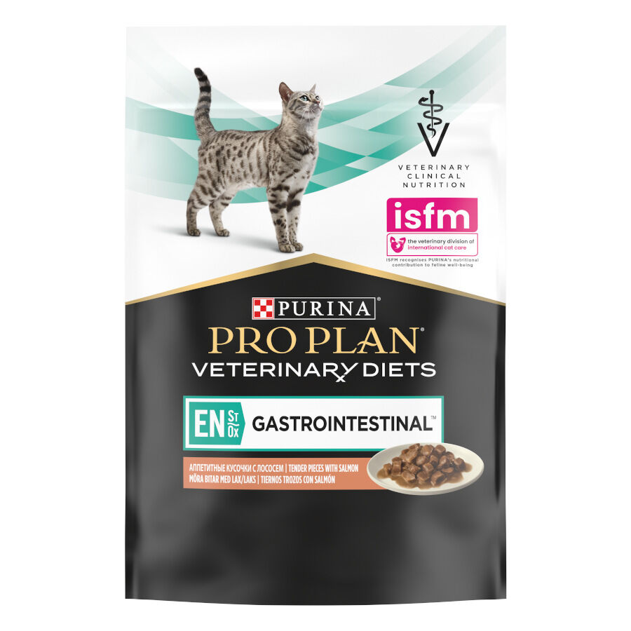 10 sobres x 85 g Pro Plan Veterinary Diets Feline En Gastrointestinal Salm&oacute;n en Salsa sobre para gatos, , large indicador imagen numero 2
